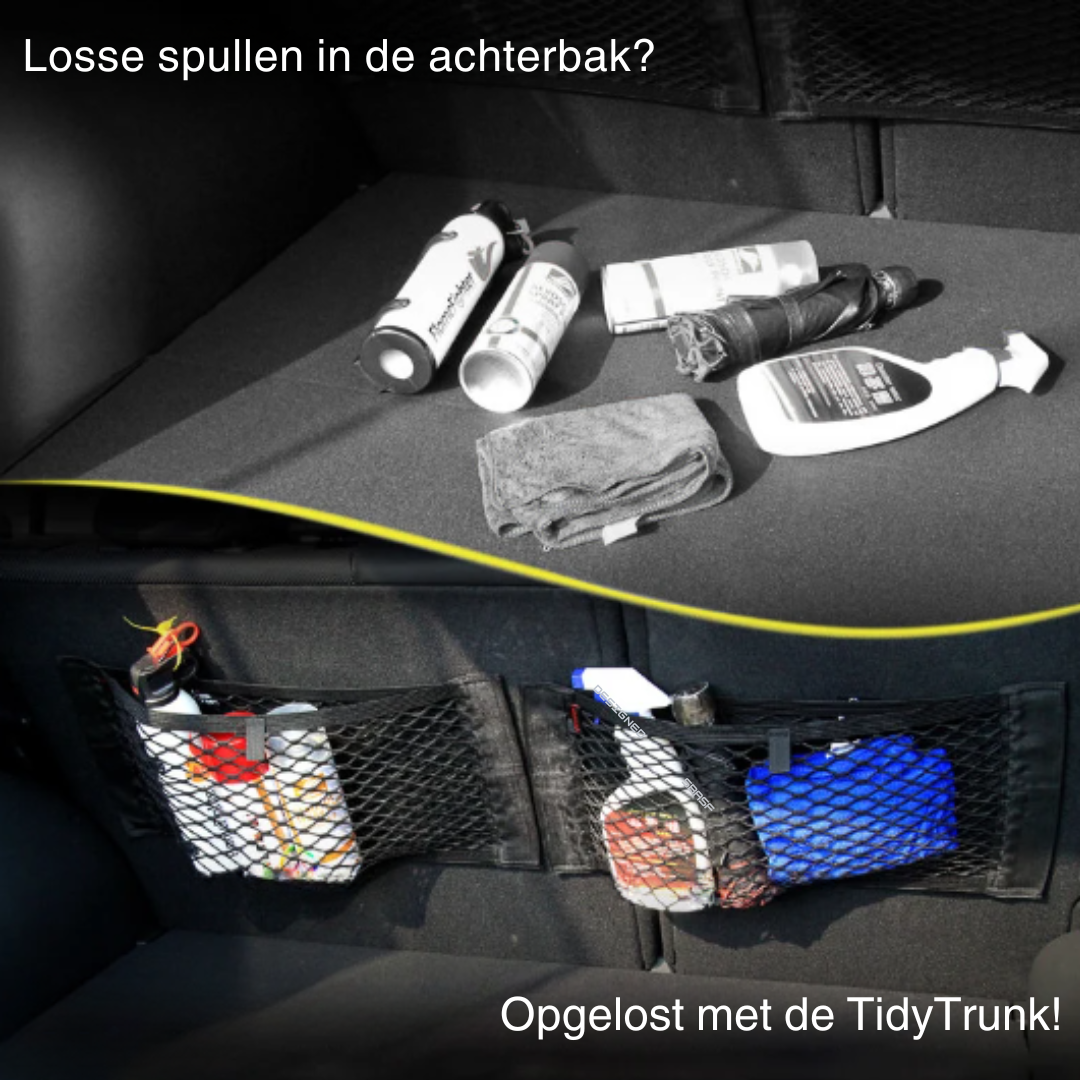 TidyTrunk: Het ultieme opbergnet voor in de auto - 1 + 1 GRATIS