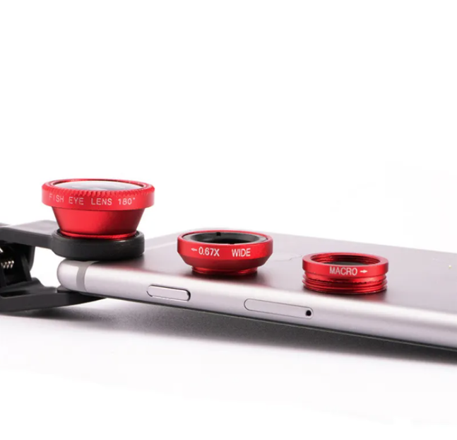 3-in-1 Smartphone Camera Lensset - Groothoek, Macro en Fisheye Lenzen